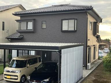 富山市の金属サイディング工事 イメージがガラリと変わり、落ち着いた風格のある外観に!
