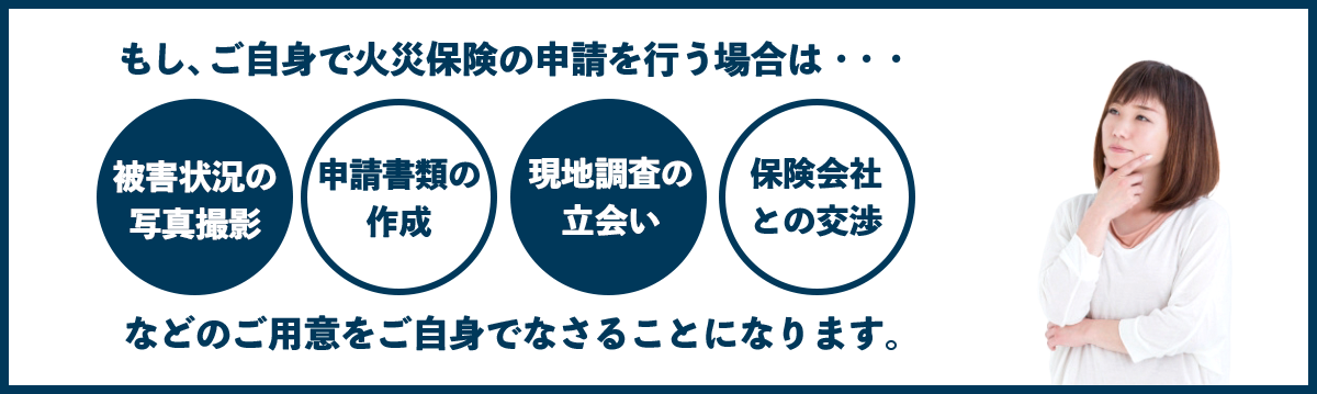 もしご自身で火災保険の申請を行う場合は
